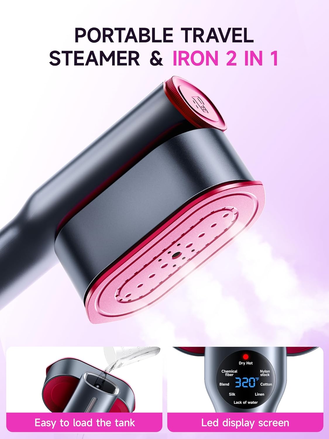2-in-1 Portable Steamer & Iron